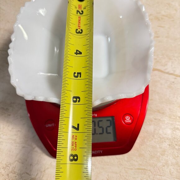 Vintage 6” English Hobnail Diamond Cut Hazel Atlas Square Milk Glass Candy Dish - Picture 7 of 8